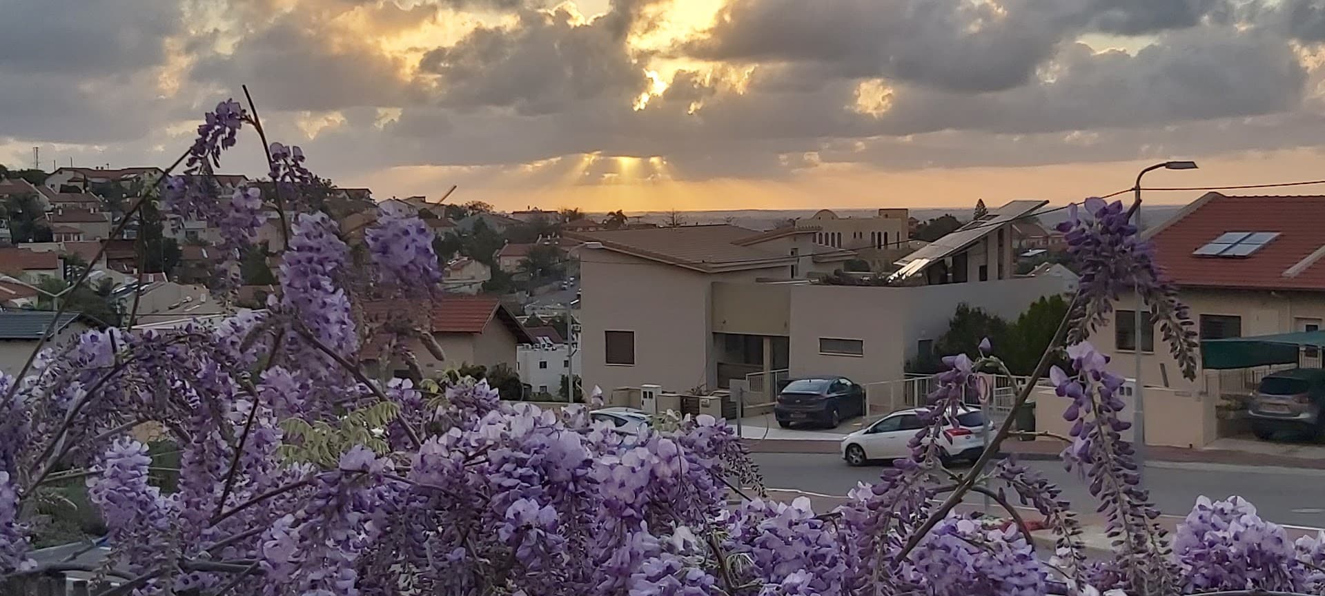 נוף היישוב בשקיעה